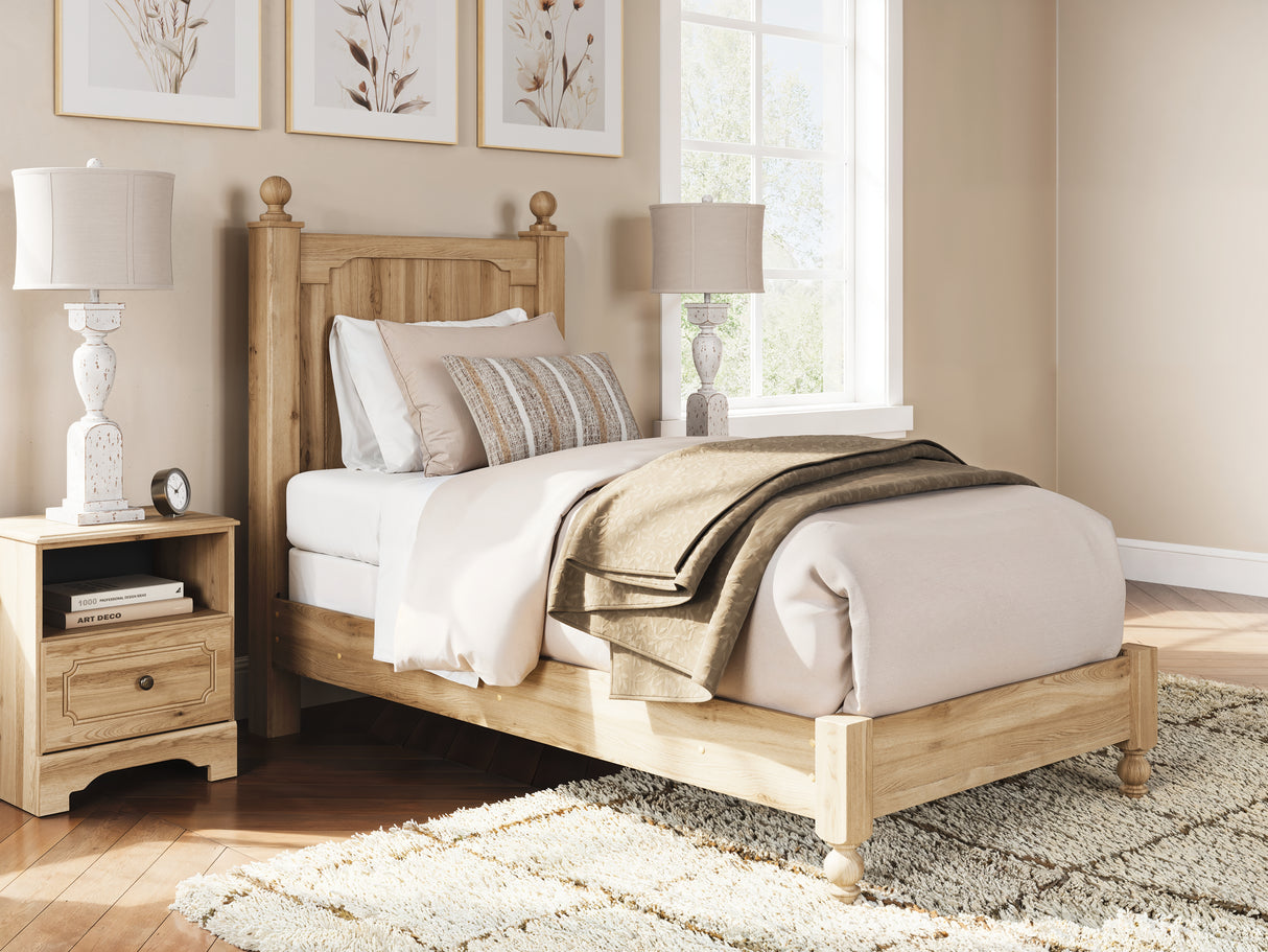 Nashville Furniture Outlets - Ashley Furniture - Aleaport Bedroom - Twin Panel Bed / Warm Brown - PCB1075B2