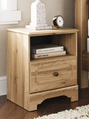 Nashville Furniture Outlets - Ashley Furniture - Aleaport Bedroom - One Drawer Night Stand / Warm Brown - PCB1075-91