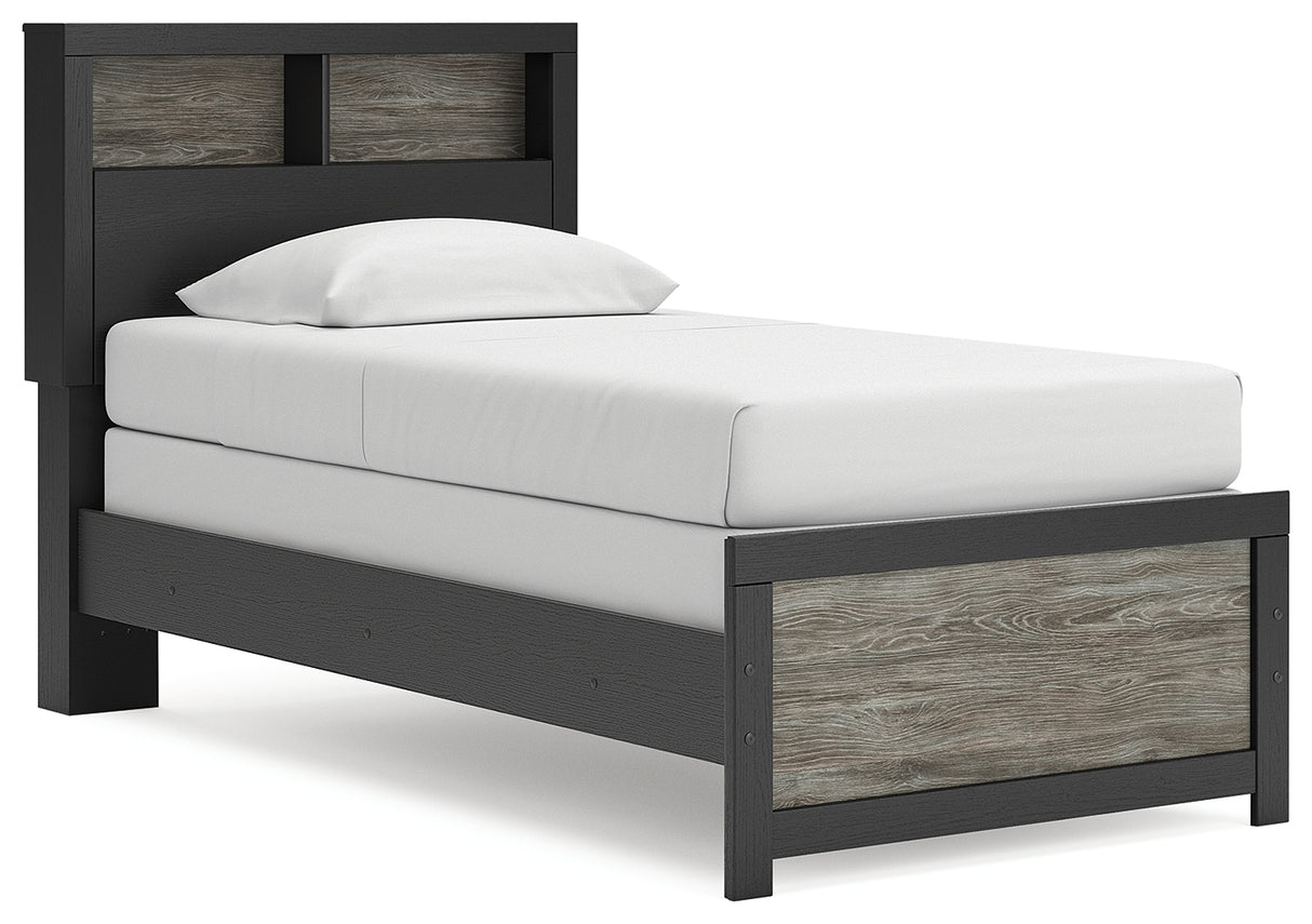 Nashville Furniture Outlets - Ashley Furniture - Broachmyn Bedroom - Twin Bookcase Bed / Black/Gray - PCB1118B12