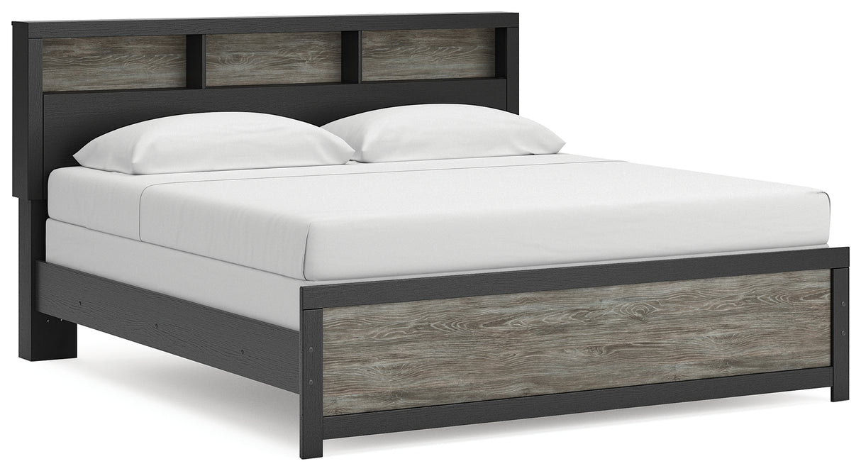 Nashville Furniture Outlets - Ashley Furniture - Broachmyn Bedroom - King Bookcase Bed / Black/Gray - PCB1118B6