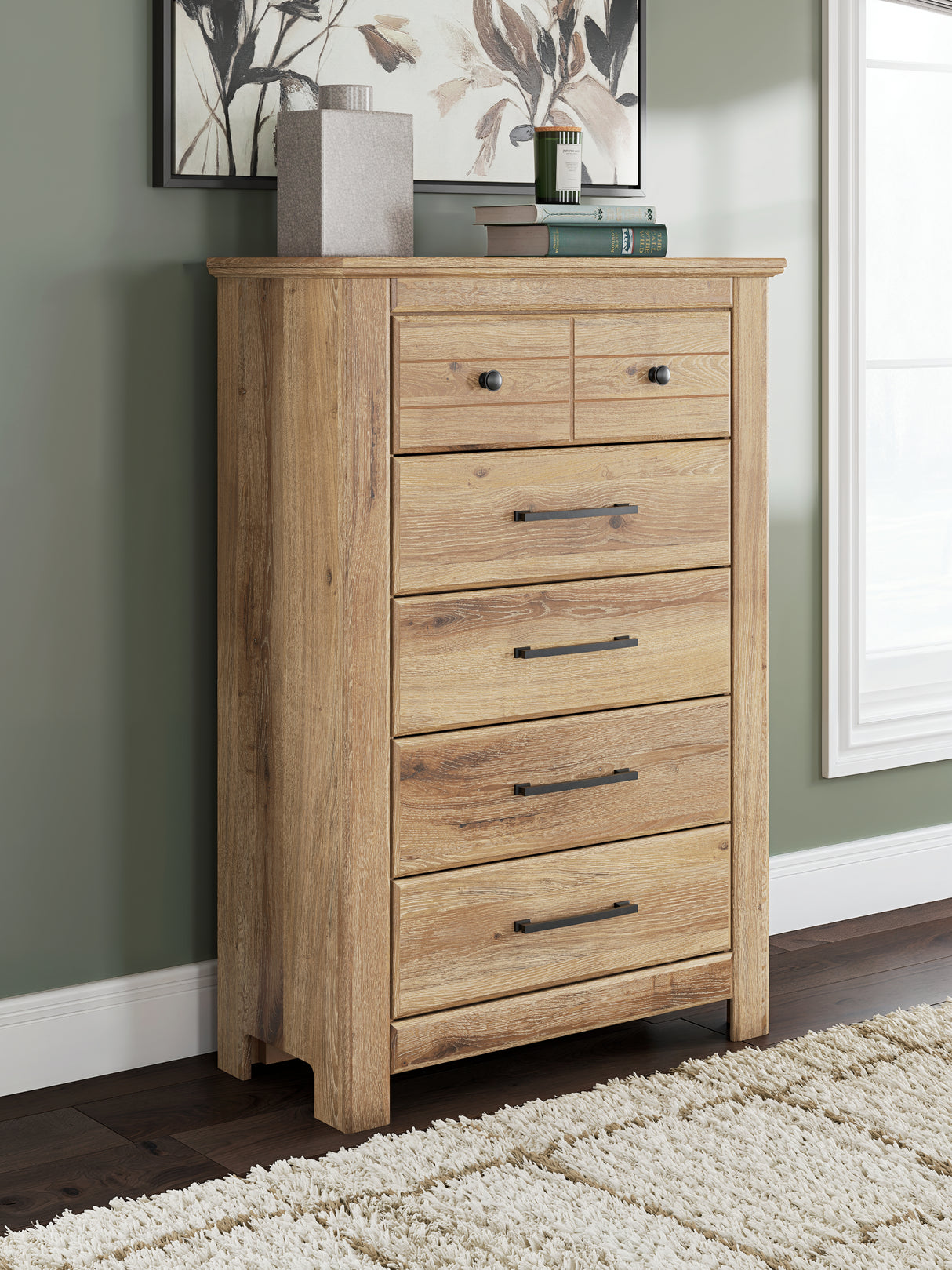 Nashville Furniture Outlets - Ashley Furniture - Makidern Bedroom - Five Drawer Chest / Tan - PCB1170-46