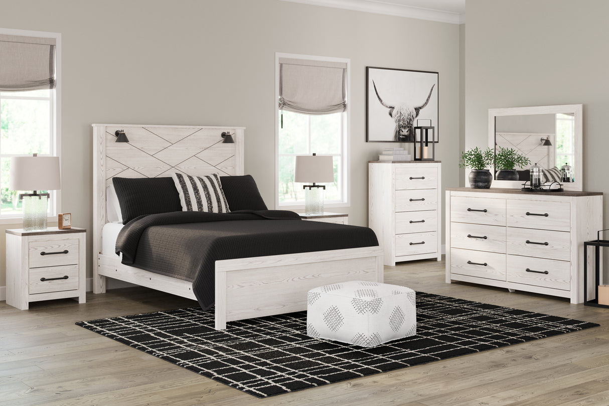 Nashville Furniture Outlets - Ashley Furniture - Gerridan Bedroom - Dresser and Mirror / White/Gray - B1190B1