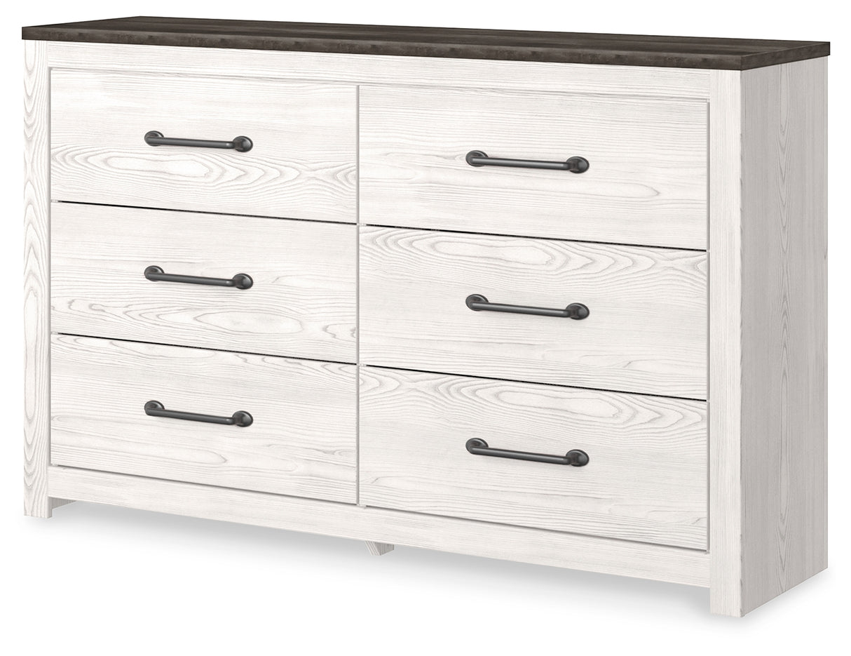 Nashville Furniture Outlets - Ashley Furniture - Gerridan Bedroom - Six Drawer Dresser / White/Gray - B1190-31