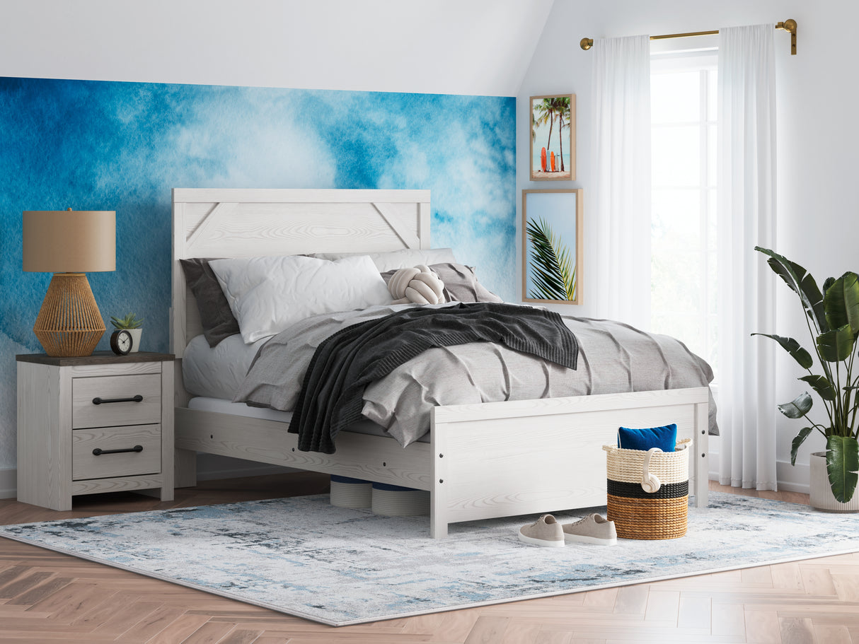 Nashville Furniture Outlets - Ashley Furniture - Gerridan Bedroom - Two Drawer Night Stand / White/Gray - B1190-92