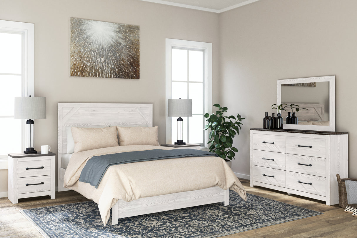 Nashville Furniture Outlets - Ashley Furniture - Gerridan Bedroom - Two Drawer Night Stand / White/Gray - B1190-92