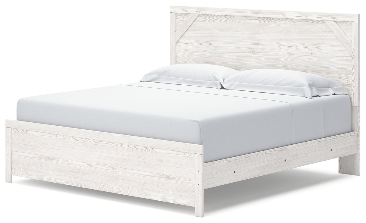 Nashville Furniture Outlets - Ashley Furniture - Gerridan Bedroom - King Panel Bed / White/Gray - B1190B3