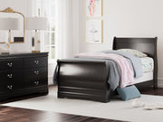 Nashville Furniture Outlets - Ashley Furniture - Huey Vineyard Bedroom - Twin Sleigh Bed / Black - B128B5