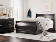 Nashville Furniture Outlets - Ashley Furniture - Huey Vineyard Bedroom - Full Sleigh Bed / Black - B128B9