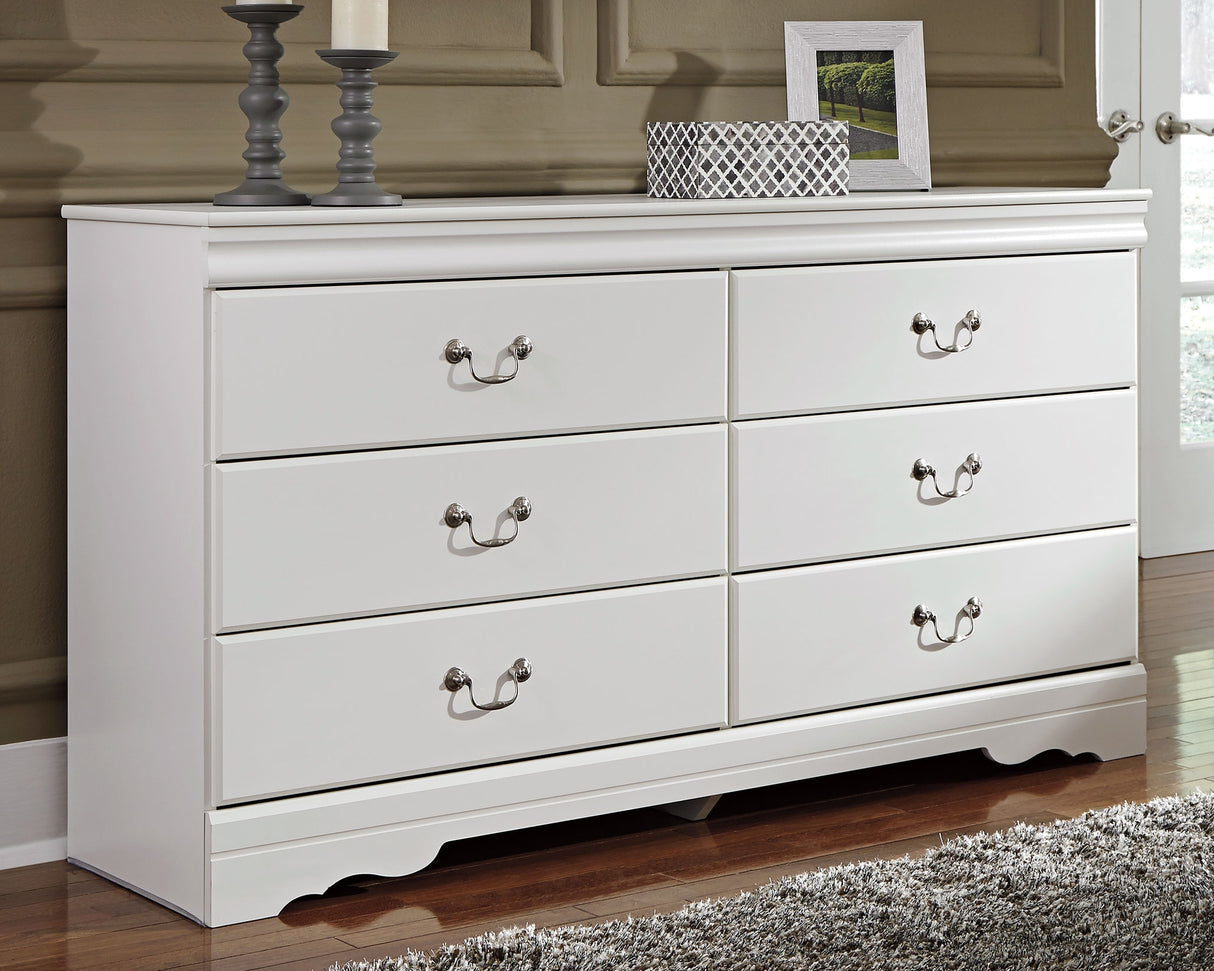 Nashville Furniture Outlets - Ashley Furniture - Anarasia Bedroom - Six Drawer Dresser / White - B129-31