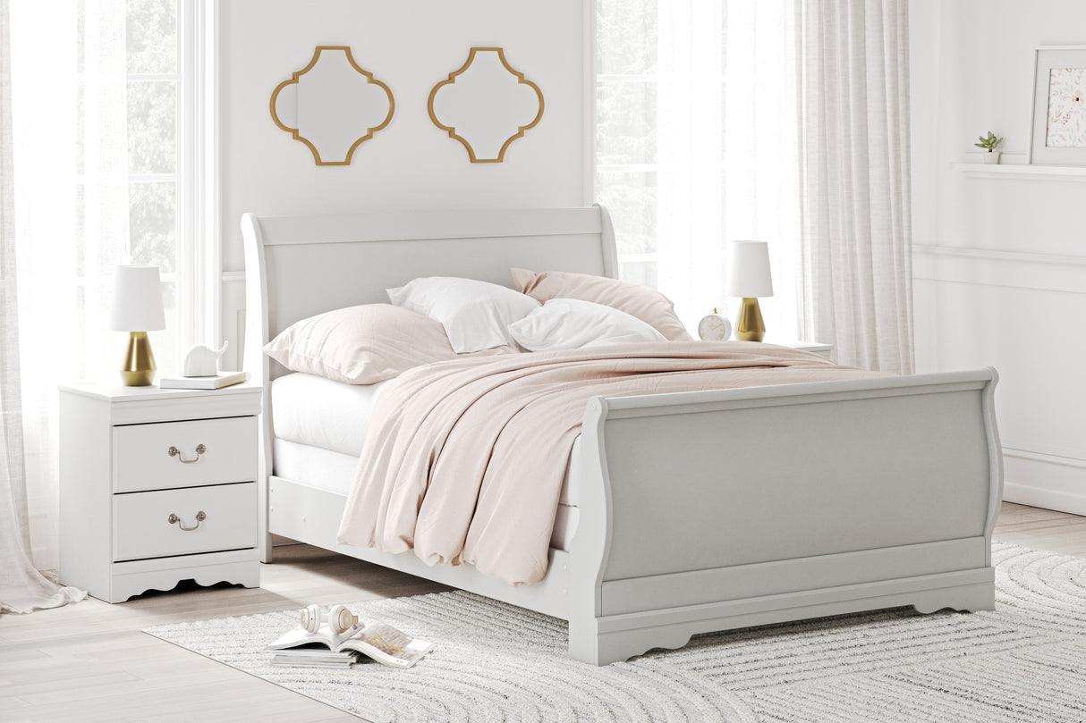 Nashville Furniture Outlets - Ashley Furniture - Anarasia Bedroom - Full Sleigh Bed / White - B129B2