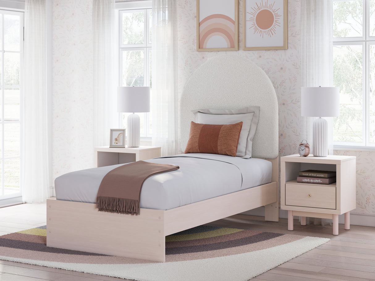 Nashville Furniture Outlets - Ashley Furniture - Wistenpine Bedroom - Twin Upholstered Panel Bed / Blush - B1323B8
