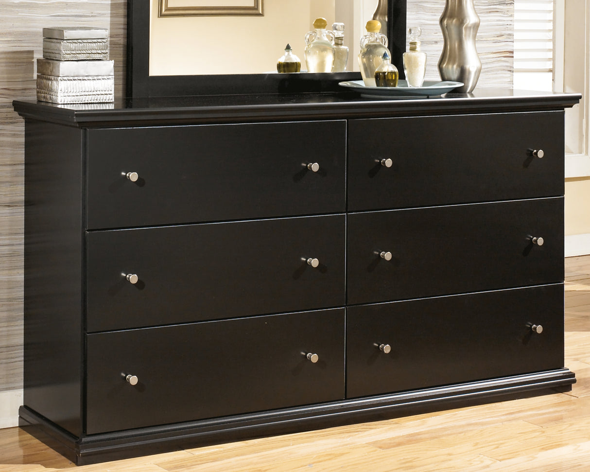 Nashville Furniture Outlets - Ashley Furniture - Maribel Bedroom - Dresser and Mirror / Black - B138B50