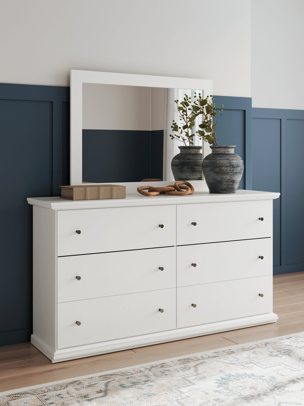 Nashville Furniture Outlets - Ashley Furniture - Bostwick Shoals Bedroom - Dresser and Mirror / White - B139B40