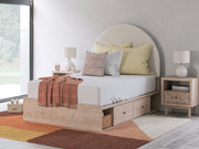 Nashville Furniture Outlets - Ashley Furniture - Arloster Bedroom - Full Upholstered Panel Bed with Storage / Tan/White - PCB1566B7