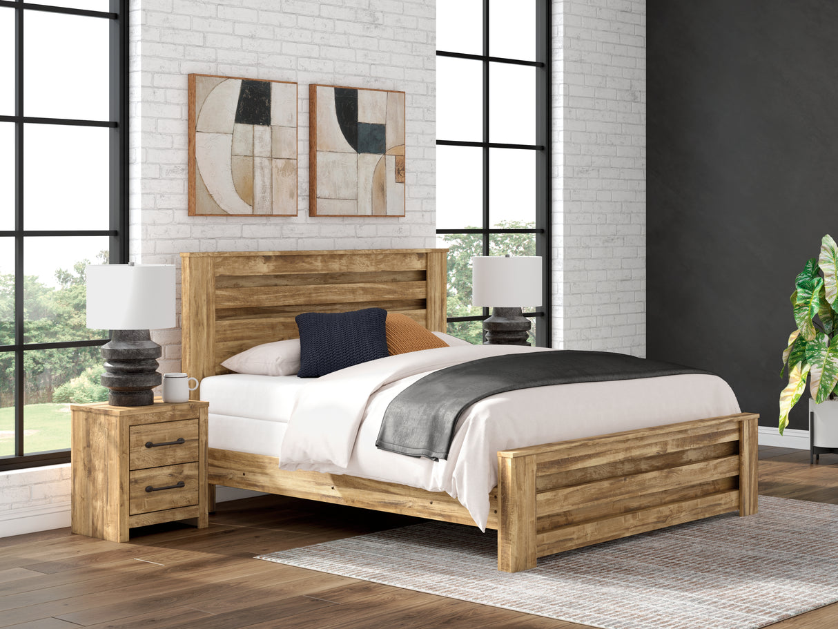Nashville Furniture Outlets - Ashley Furniture - Maystonna Bedroom - King Panel Bed / Brown - PCB1580B7