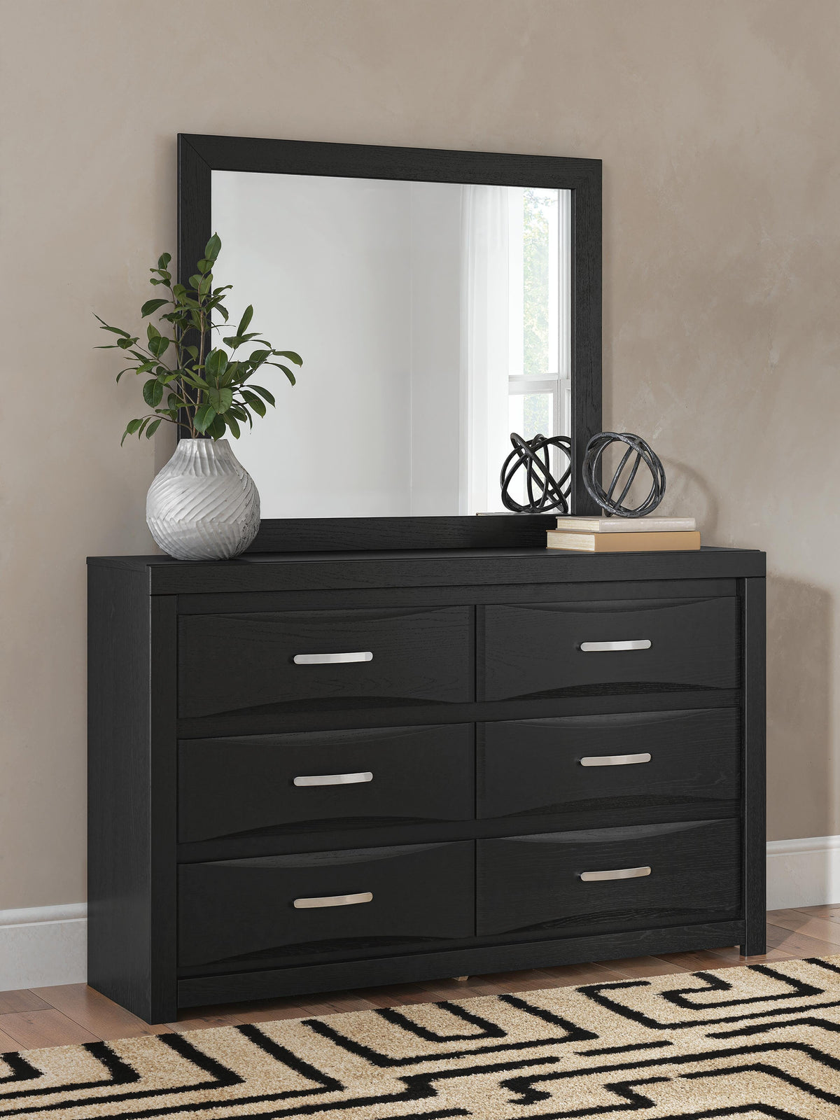Nashville Furniture Outlets - Ashley Furniture - Stabotta Bedroom - Dresser and Mirror / Black - PCB1755B1