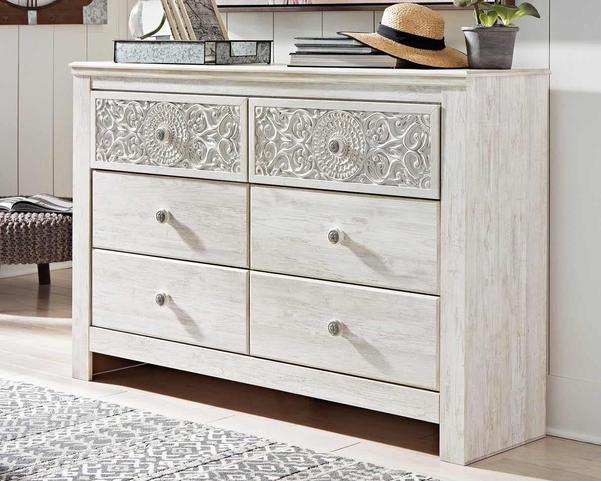 Nashville Furniture Outlets - Ashley Furniture - Paxberry Bedroom - Six Drawer Dresser / Whitewash - B181-31