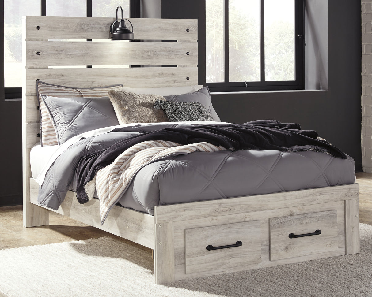 Nashville Furniture Outlets - Ashley Furniture - Cambeck Bedroom - Full Panel Bed with 2 Storage Drawers / Whitewash - B192B33