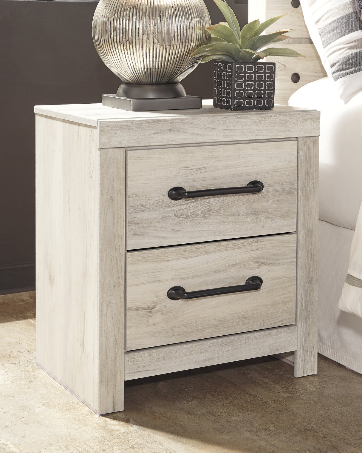 Nashville Furniture Outlets - Ashley Furniture - Cambeck Bedroom - Two Drawer Night Stand / Whitewash - B192-92