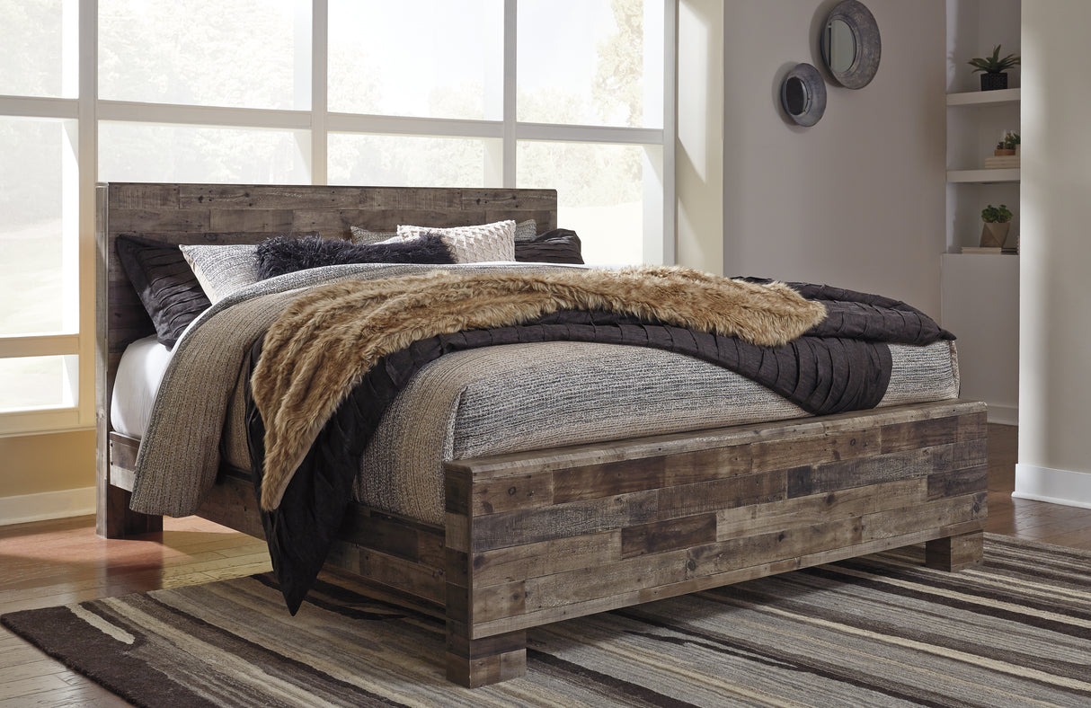 Nashville Furniture Outlets - Ashley Furniture - Derekson Bedroom - King Panel Bed / Multi Gray - B200B11