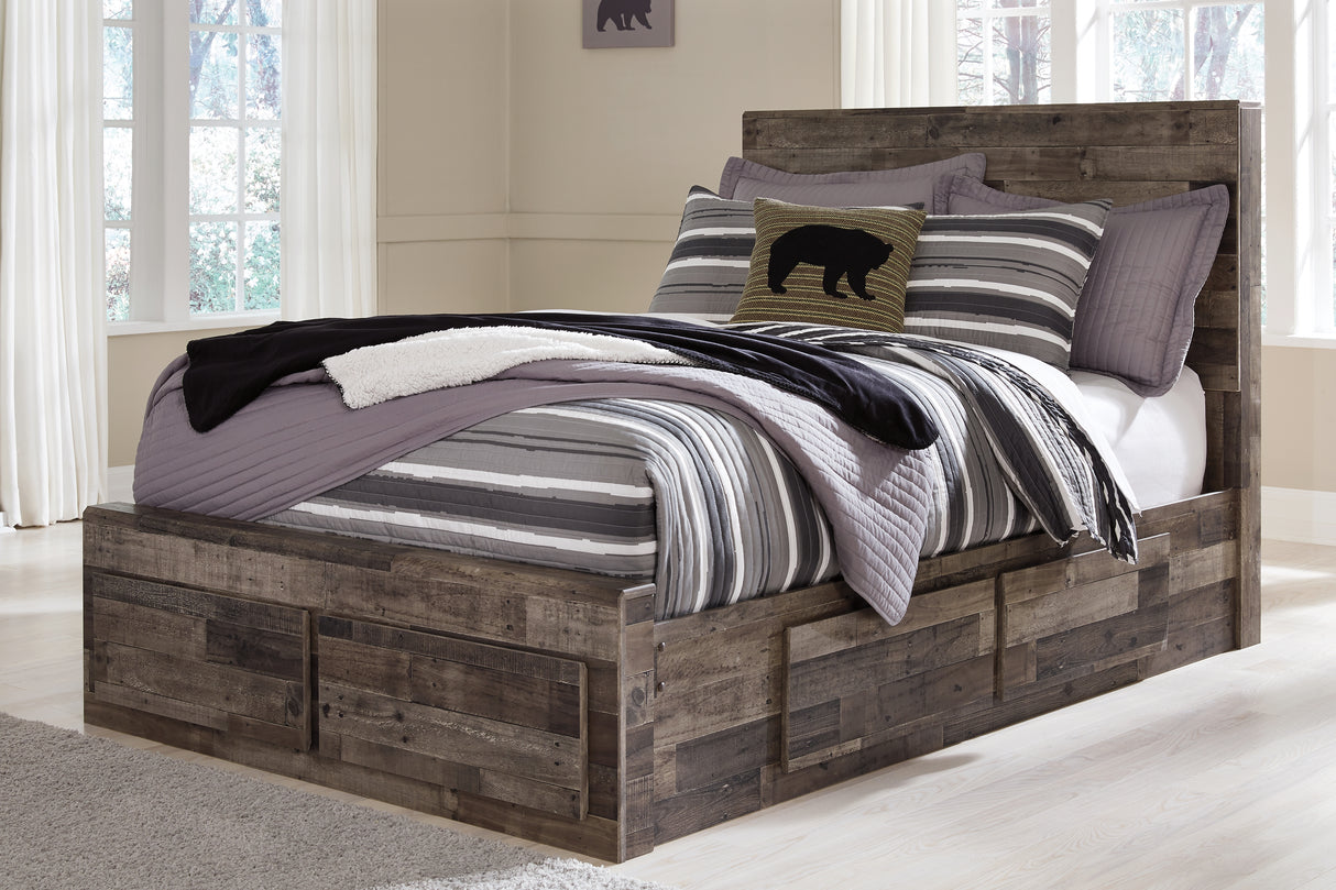 Nashville Furniture Outlets - Ashley Furniture - Derekson Bedroom - Full Panel Bed with 6 Storage Drawers / Multi Gray - B200B10