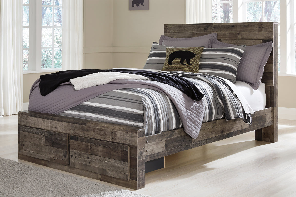 Nashville Furniture Outlets - Ashley Furniture - Derekson Bedroom - Full Panel Bed with 2 Storage Drawers / Multi Gray - B200B16