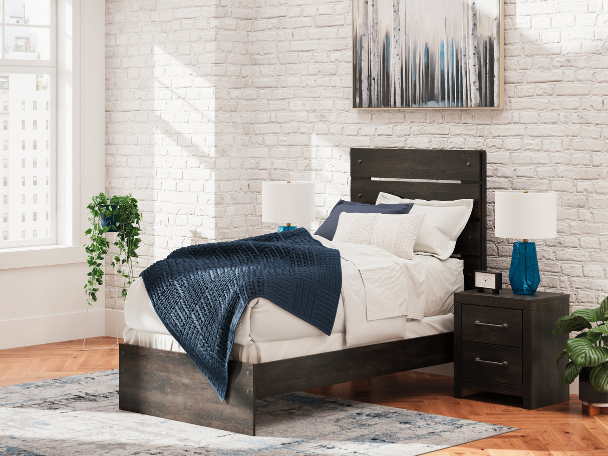 Nashville Furniture Outlets - Ashley Furniture - Hollivern Bedroom - Twin Panel Bed / Dark Gray - PCB2108B11
