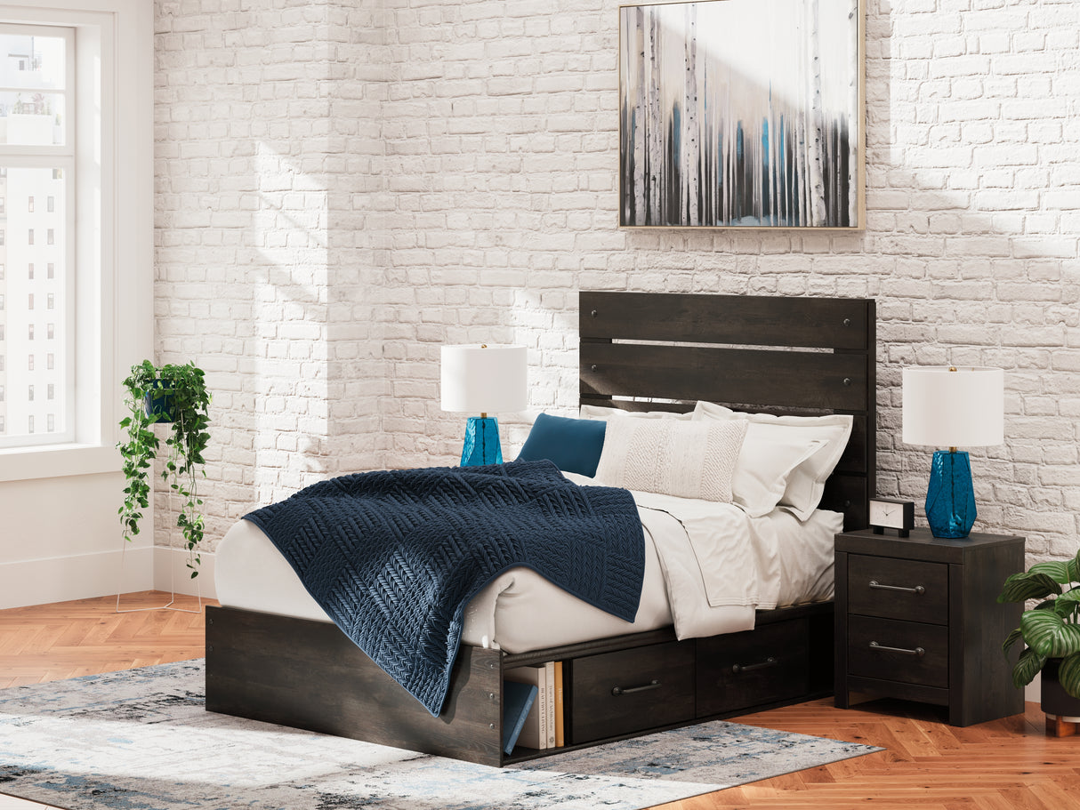 Nashville Furniture Outlets - Ashley Furniture - Hollivern Bedroom - Full Panel Storage Bed / Dark Gray - PCB2108B15