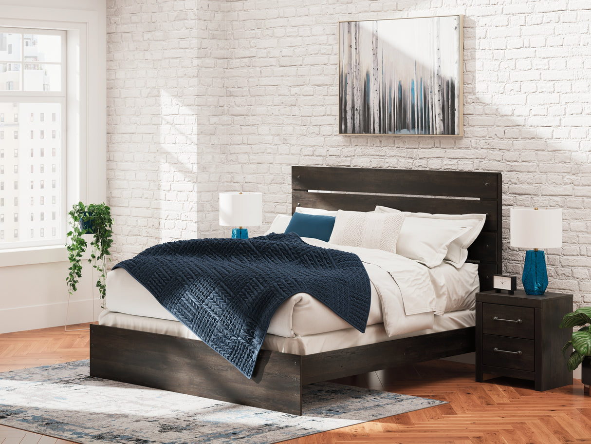 Nashville Furniture Outlets - Ashley Furniture - Hollivern Bedroom - King Panel Bed / Dark Gray - PCB2108B8