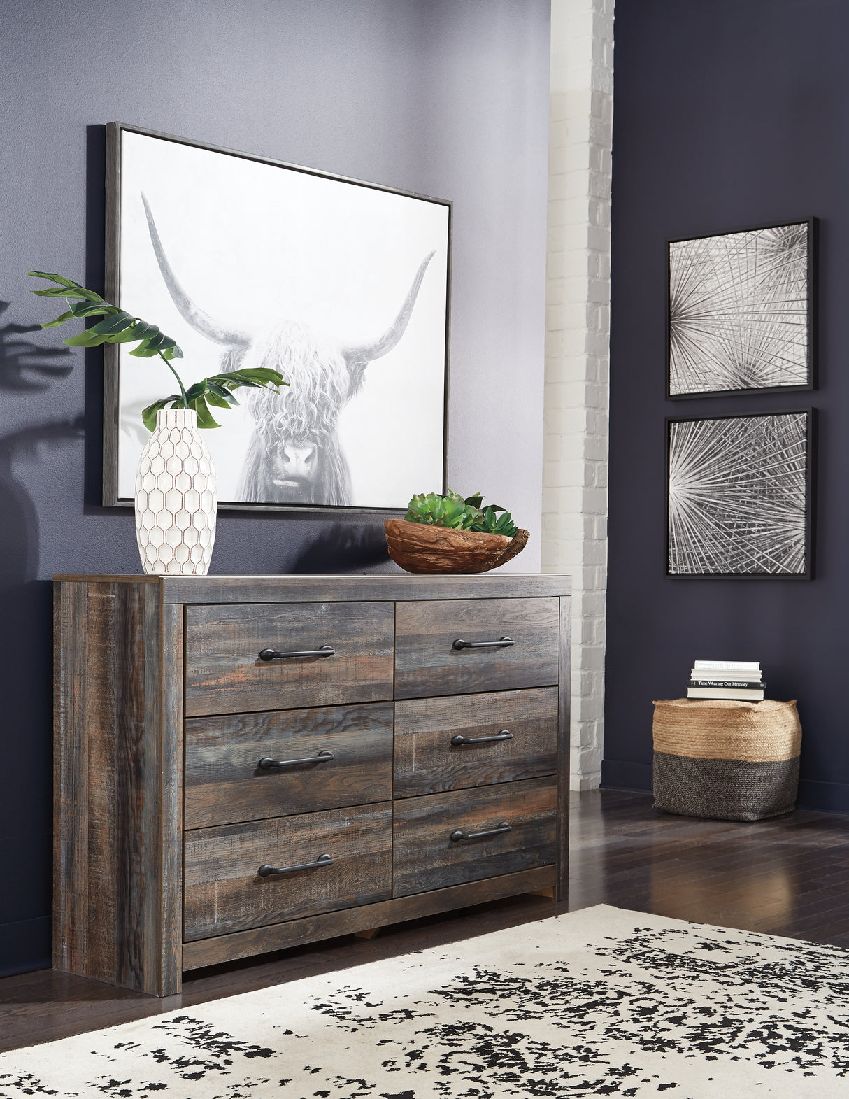 Nashville Furniture Outlets - Ashley Furniture - Drystan Bedroom - Six Drawer Dresser / Multi - B211-31
