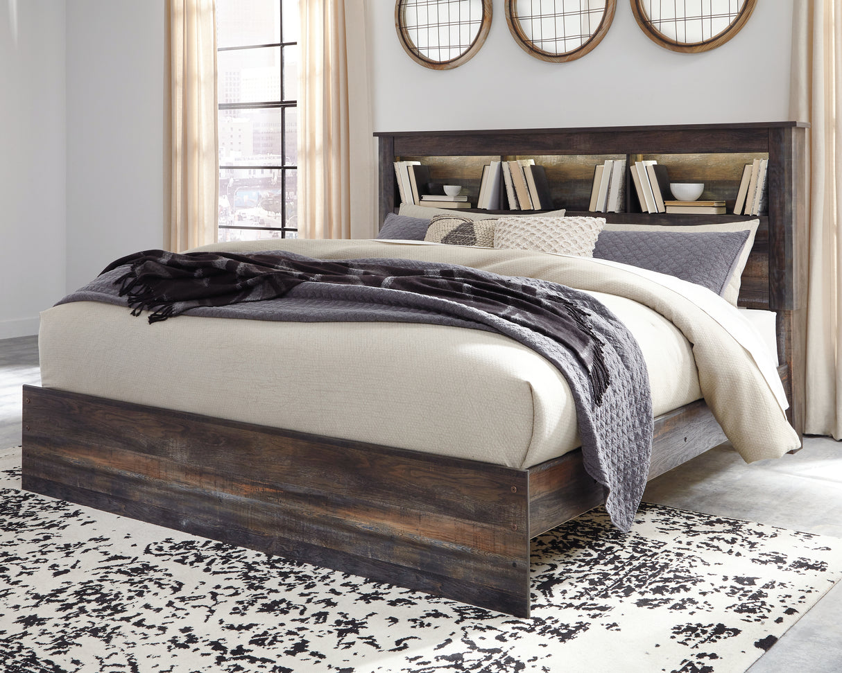 Nashville Furniture Outlets - Ashley Furniture - Drystan Bedroom - Queen Bookcase Bed / Multi - B211B16