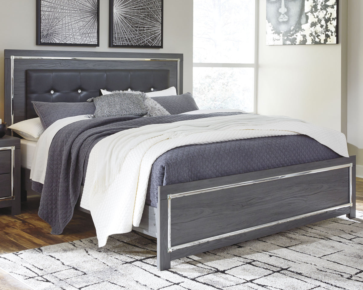 Nashville Furniture Outlets - Ashley Furniture - Lodanna Bedroom - King Panel Bed / Gray - B214B10