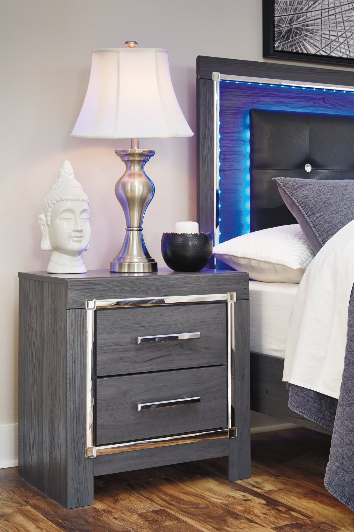 Nashville Furniture Outlets - Ashley Furniture - Lodanna Bedroom - Two Drawer Night Stand / Gray - B214-92