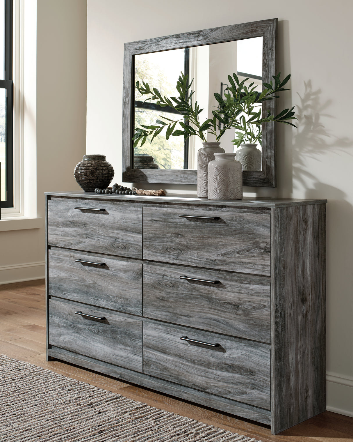 Nashville Furniture Outlets - Ashley Furniture - Baystorm Bedroom - Dresser and Mirror / Gray - B221B30