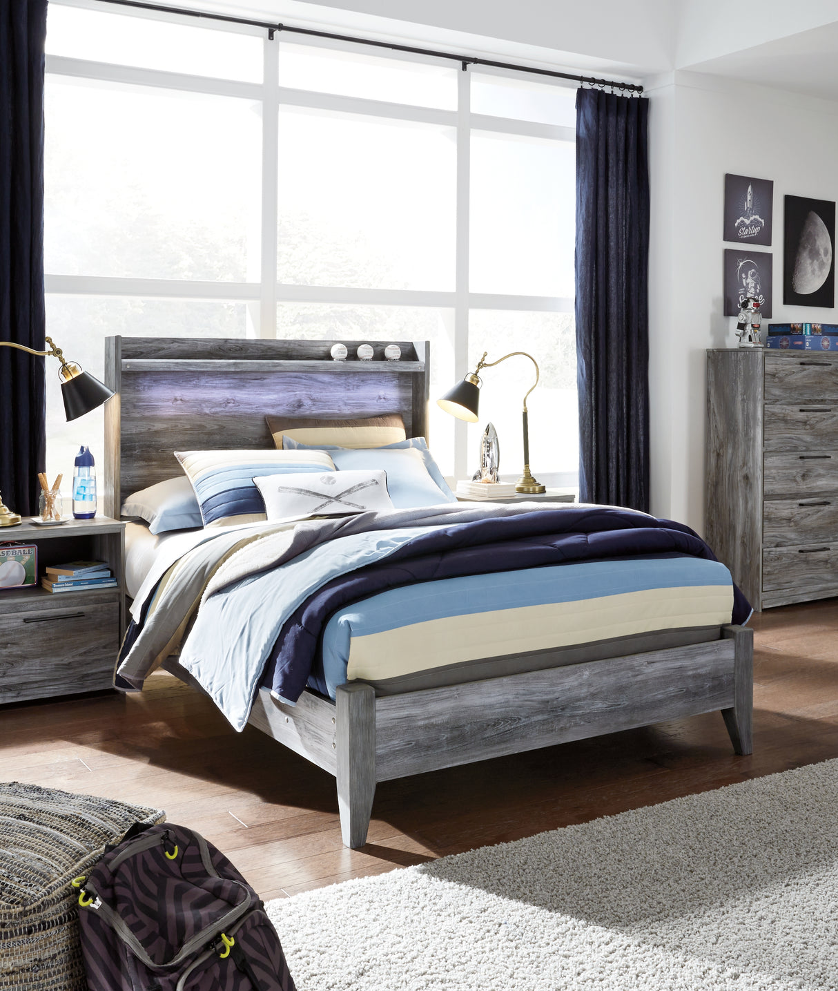 Nashville Furniture Outlets - Ashley Furniture - Baystorm Bedroom - Full Panel Bed / Gray - B221B21