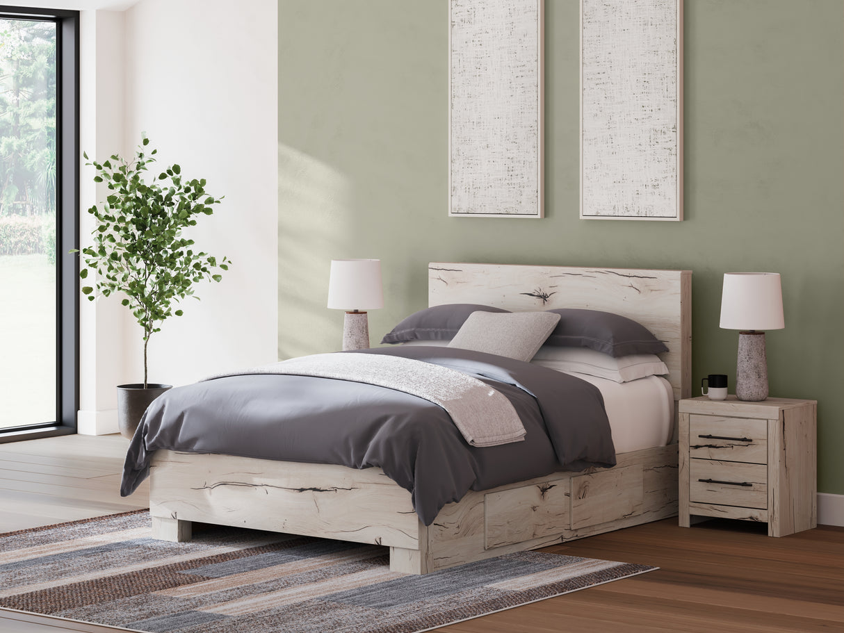Nashville Furniture Outlets - Ashley Furniture - Lawroy Bedroom - Full Panel Bed with Storage / Light Natural - B2310B43