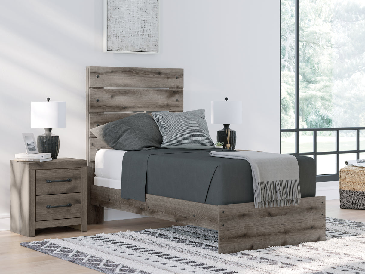 Nashville Furniture Outlets - Ashley Furniture - Graystorm Bedroom - Twin Panel Bed / Brown Gray - PCB2405B12