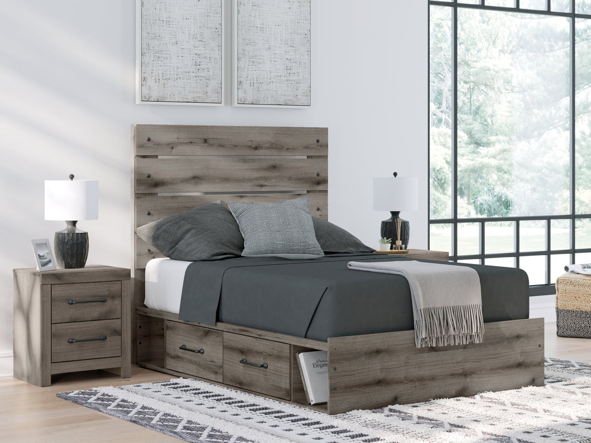 Nashville Furniture Outlets - Ashley Furniture - Graystorm Bedroom - Full Panel Storage Bed / Brown Gray - PCB2405B16