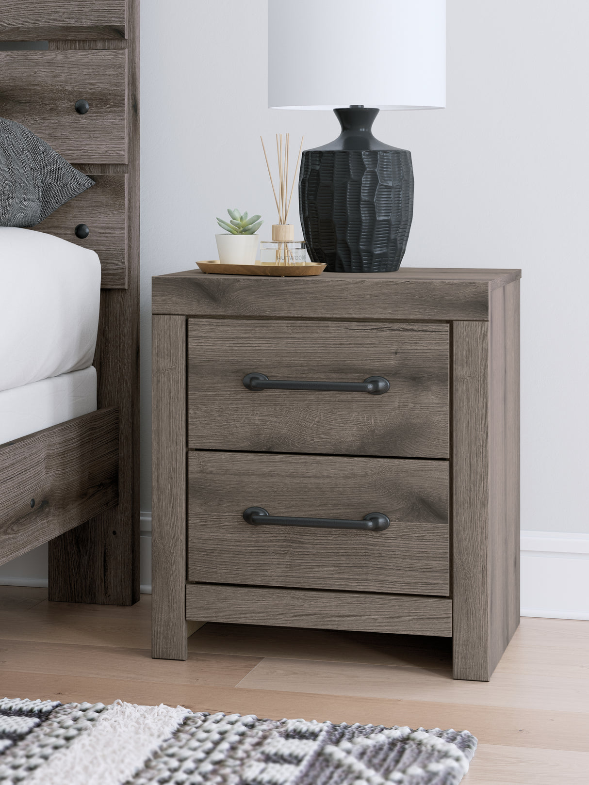 Nashville Furniture Outlets - Ashley Furniture - Graystorm Bedroom - Two Drawer Night Stand / Brown Gray - PCB2405-92