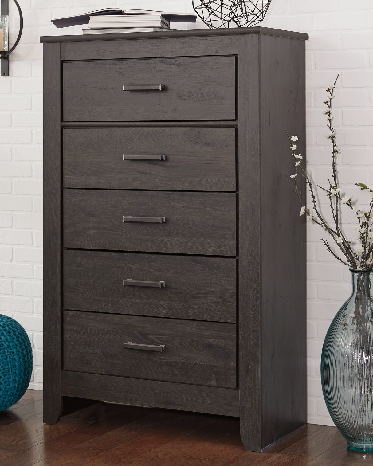Nashville Furniture Outlets - Ashley Furniture - Brinxton Bedroom - Five Drawer Chest / Charcoal - B249-46