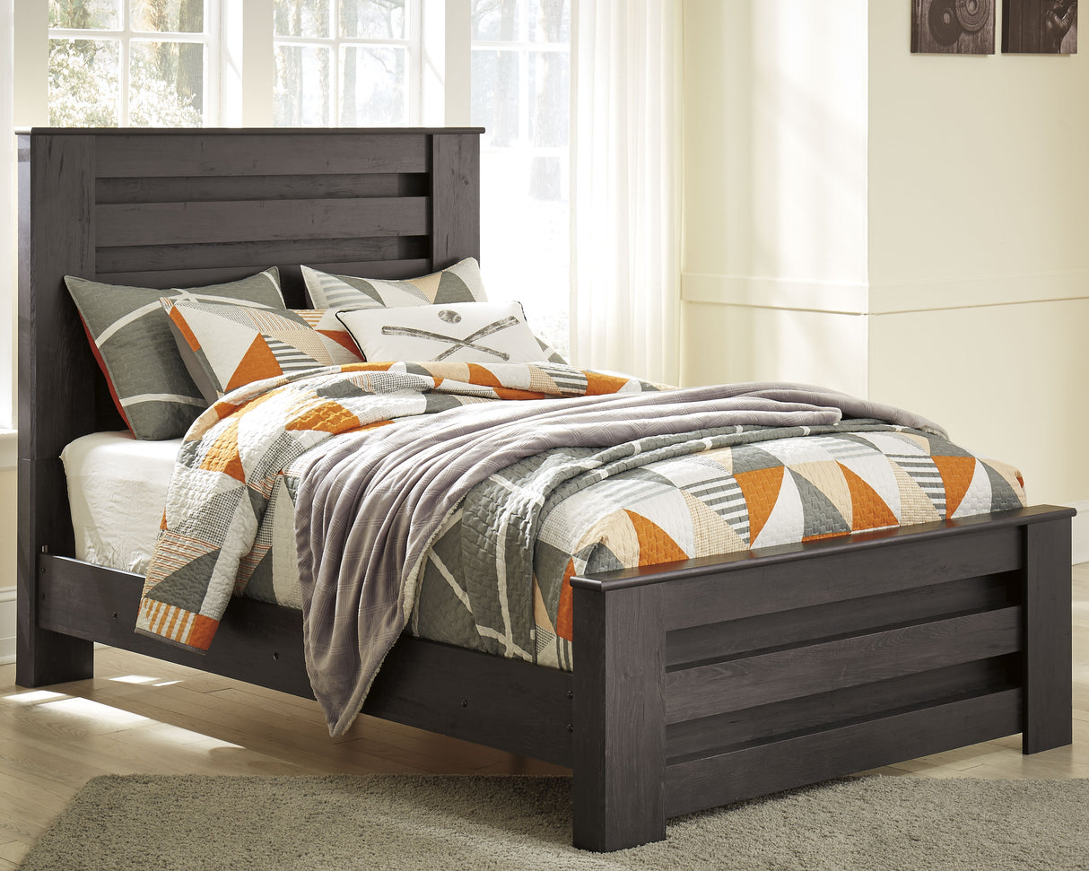 Nashville Furniture Outlets - Ashley Furniture - Brinxton Bedroom - Full Panel Bed / Charcoal - B249B5