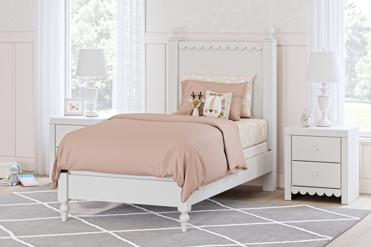 Nashville Furniture Outlets - Ashley Furniture - Mollviney Bedroom - Twin Panel Bed / White - B2540B2