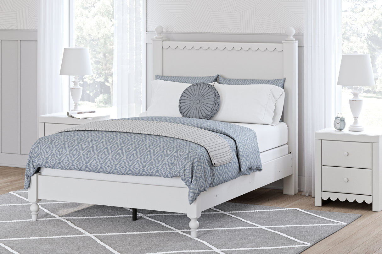 Nashville Furniture Outlets - Ashley Furniture - Mollviney Bedroom - Full Panel Bed / White - B2540B3