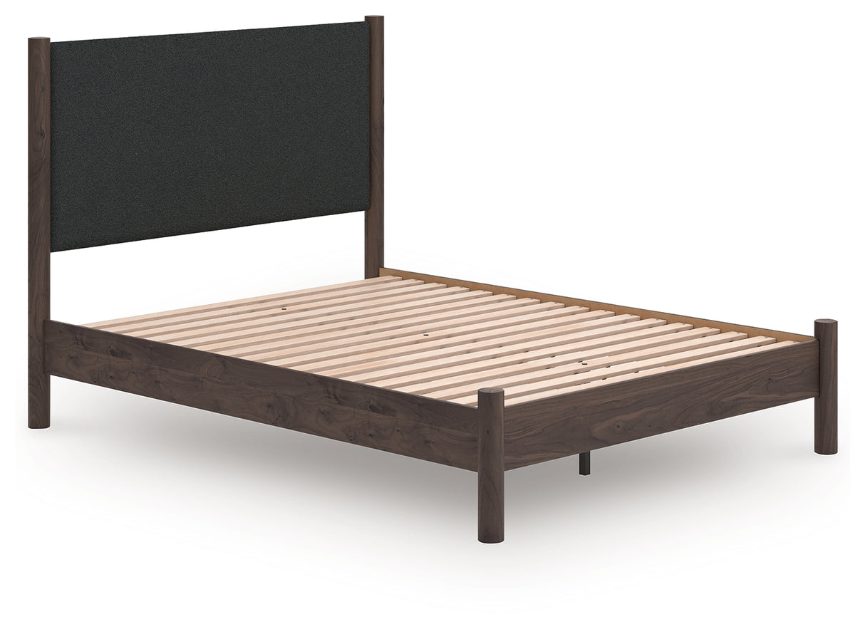 Nashville Furniture Outlets - Ashley Furniture - Pamytta Bedroom - Queen Upholstered Panel Platform Bed / Brown - PCB2614B12