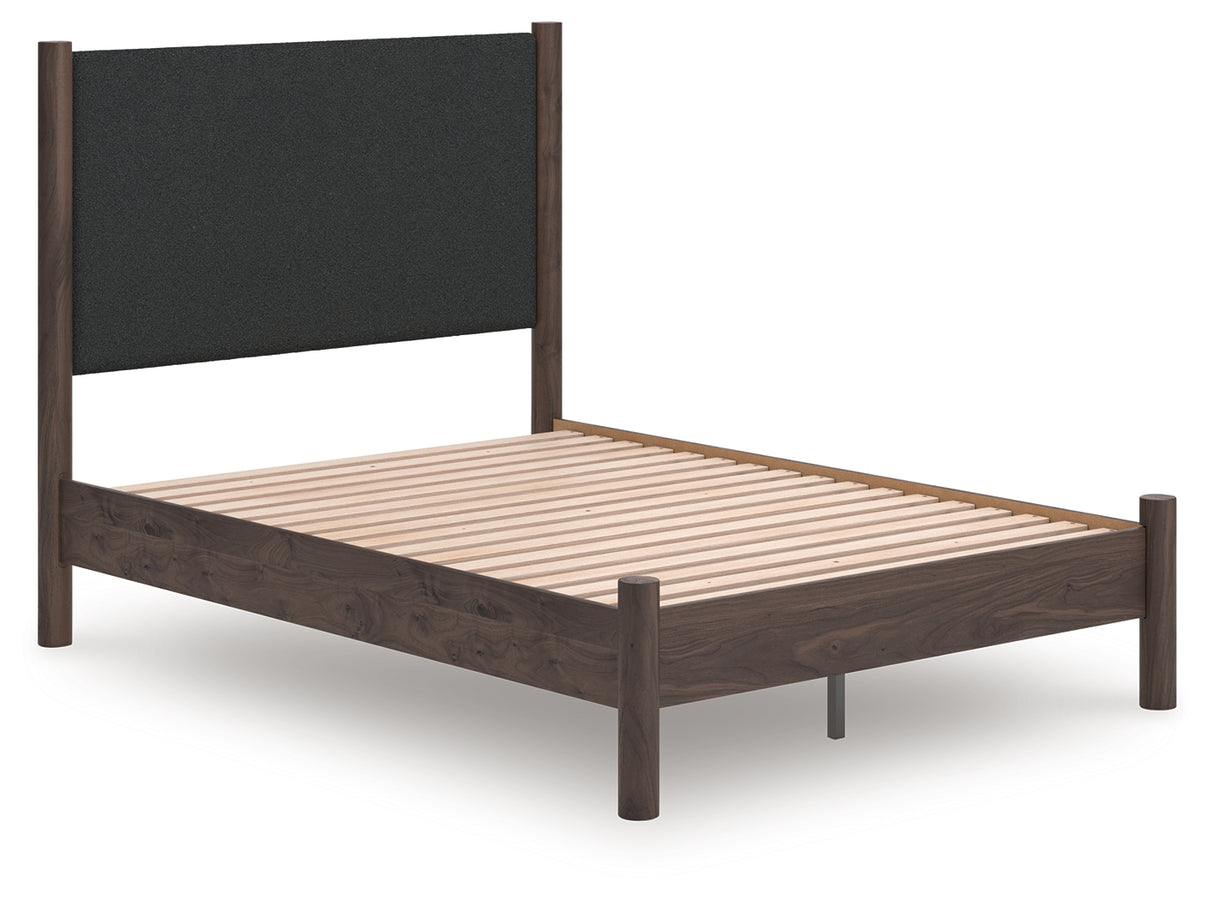Nashville Furniture Outlets - Ashley Furniture - Pamytta Bedroom - Twin Upholstered Panel Platform Bed / Brown - PCB2614B8
