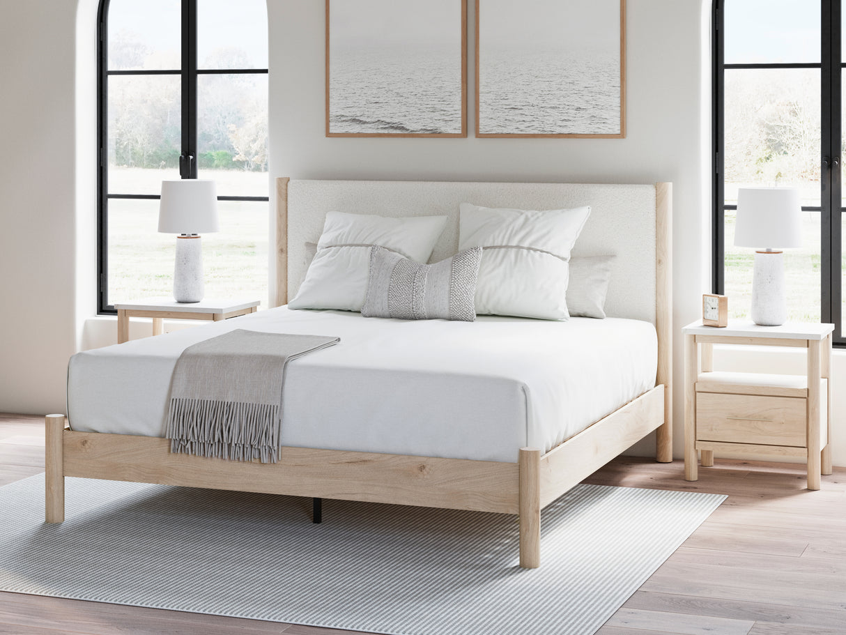 Nashville Furniture Outlets - Ashley Furniture - Cadmori Bedroom - King Upholstered Panel Bed / Two-tone - B2615B7