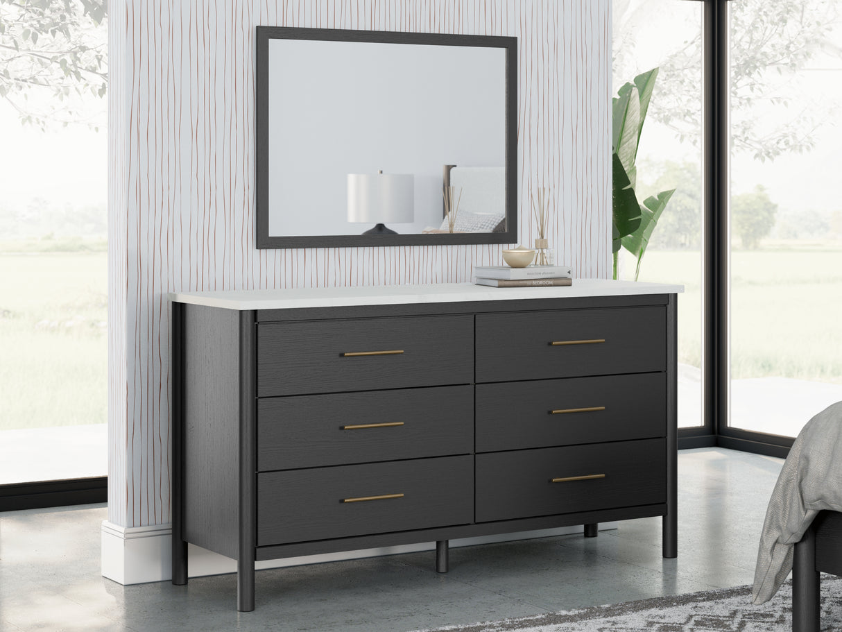 Nashville Furniture Outlets - Ashley Furniture - Cadmori Bedroom - Dresser and Mirror / Black/White - B2616B1