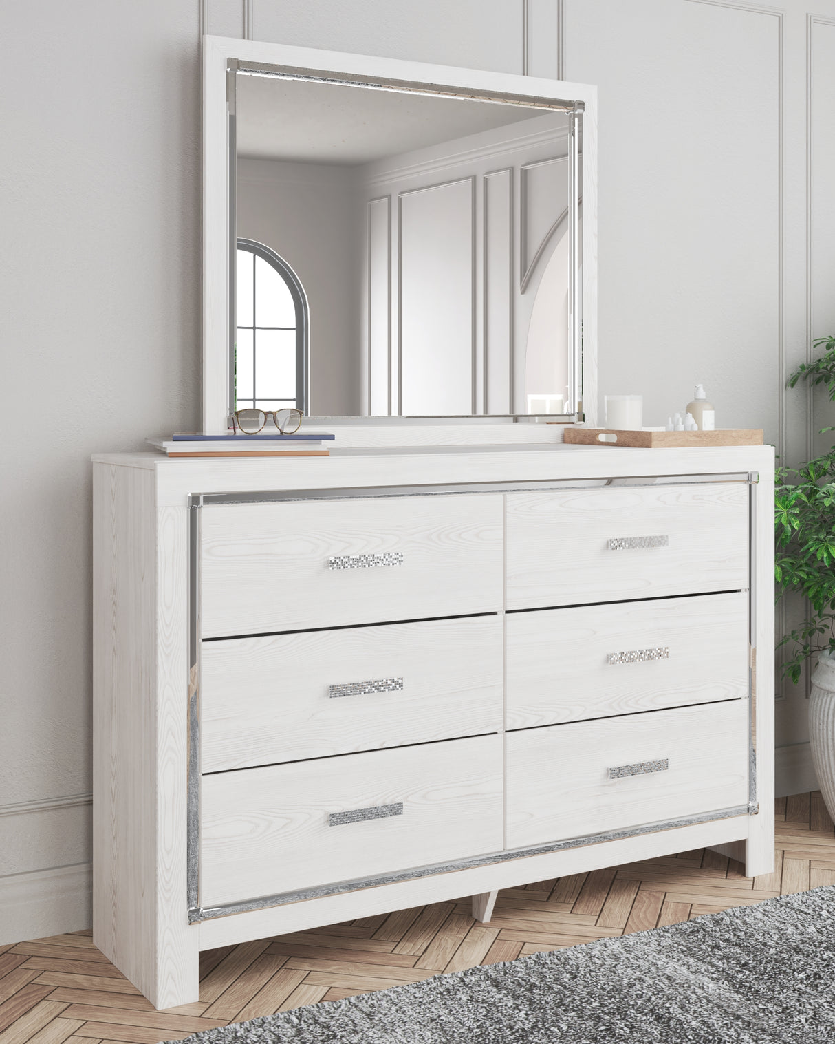 Nashville Furniture Outlets - Ashley Furniture - Altyra Bedroom - Dresser and Mirror / White - B2640B1