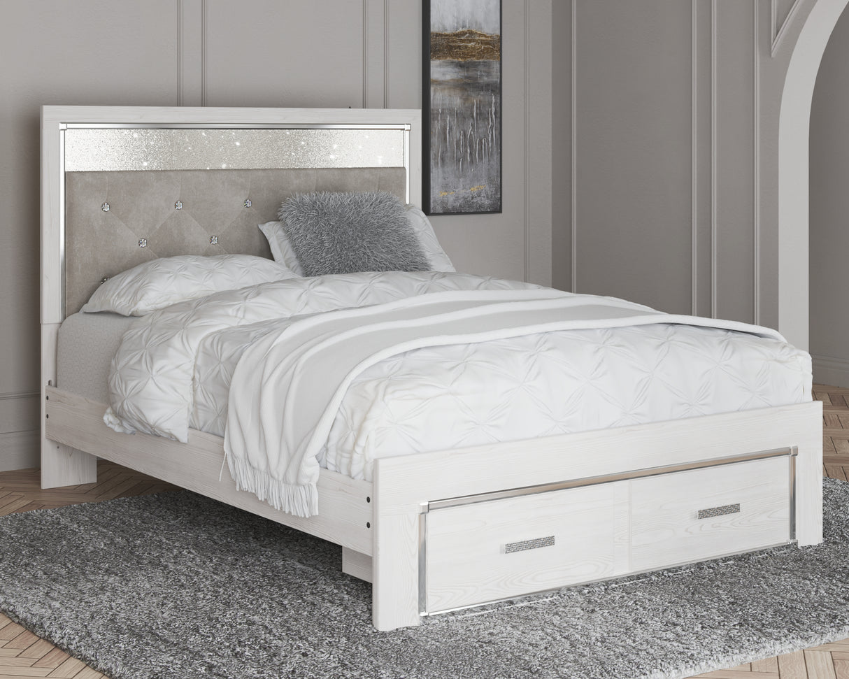 Nashville Furniture Outlets - Ashley Furniture - Altyra Bedroom - Queen Upholstered Storage Bed / White - B2640B17