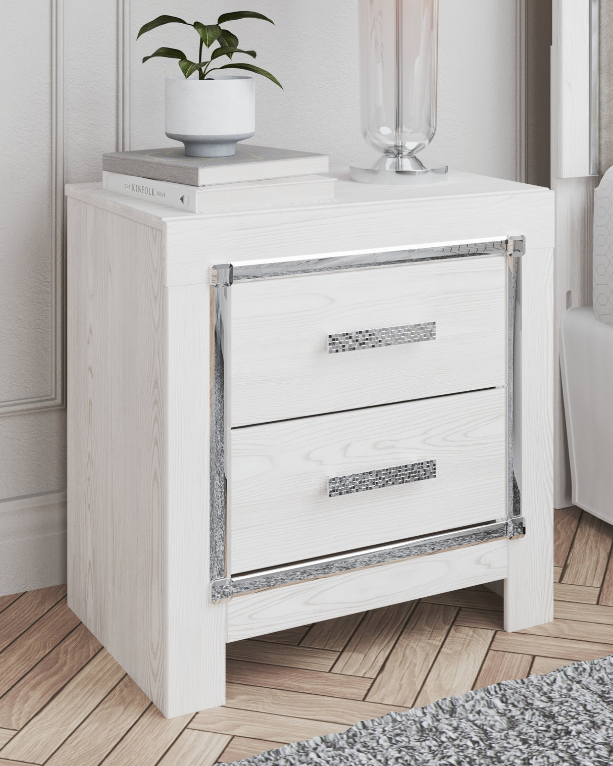 Nashville Furniture Outlets - Ashley Furniture - Altyra Bedroom - Two Drawer Night Stand / White - B2640-92